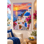 Santorini Sunset Village home decor scene