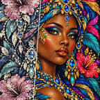 Sapphire Feather Queen diamond drill and canvas detail