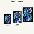 Sapphire Frost Mosaic Dragon 20 by 30, 30 by 40, and 40 by 50 centimeter size guide