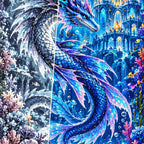 Sapphire Sea Dragon Coral Palace — close-up canvas and resin drill detail