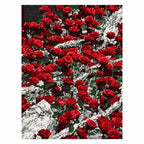 White-background finished diamond painting of Scarlet and Ivory Bouquet