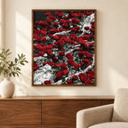 Home decor scene featuring Scarlet and Ivory Bouquet