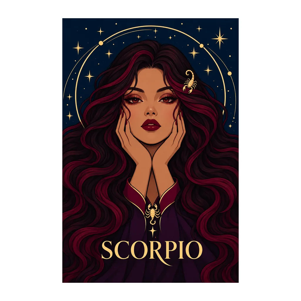 Original white-background artwork of Scorpio Violet Sting