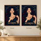 Framed and no-frame options for the Scorpio Midnight Scorpion diamond painting