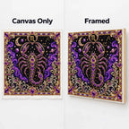 scorpio canvas-only and framed display options; no decorative outer frame included