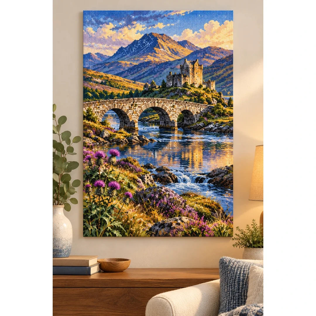 Scottish Highland Stone Bridge home decor scene