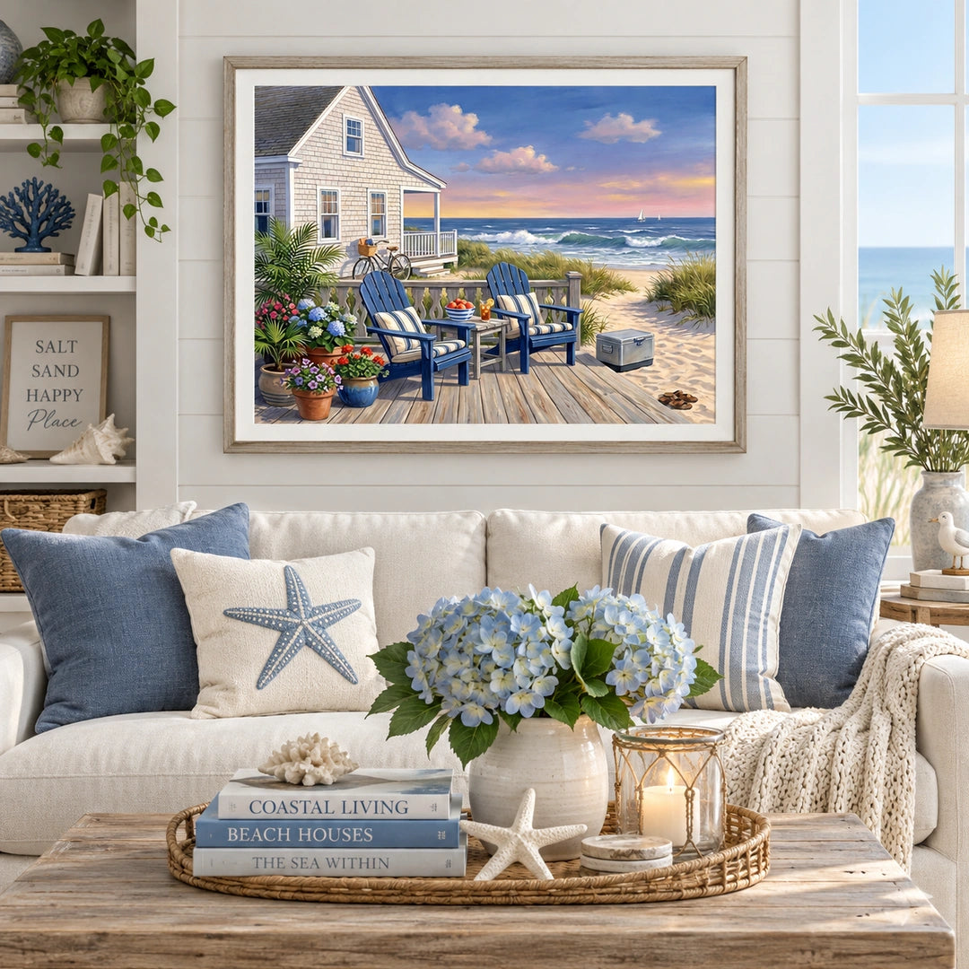 Seaside Cottage Beach Diamond Painting Kit diamond painting home decor scene