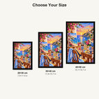 Seaside Painting Studio Sunset — size comparison for 20 × 30, 30 × 40 and 40 × 50 cm