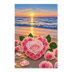 Seaside Pink Roses Diamond Painting Kit hero view
