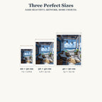 20 × 30, 30 × 40 and 40 × 50 cm size guide for Seaside Porch Sanctuary