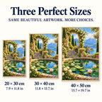 Three available sizes for the secret garden pond design: 20 × 30, 30 × 40 and 40 × 50 cm.