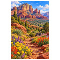 Sedona Red Rock Wildflowers original artwork on white