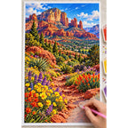 Sedona Red Rock Wildflowers diamond painting process