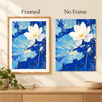 Framed and no-frame comparison for Serene Lotus Bloom artwork.
