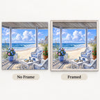 Coastal beach porch landscape diamond painting No Frame and Framed options