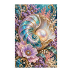 Finished white-background diamond painting of Shell Cameo and Pearls