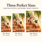 Siamese Terracotta Steps diamond painting in 20 by 30, 30 by 40, and 40 by 50 centimeter sizes