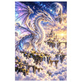 Silver Dragon Cloud City original artwork on white