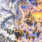 Silver Dragon Cloud City canvas and resin drill detail