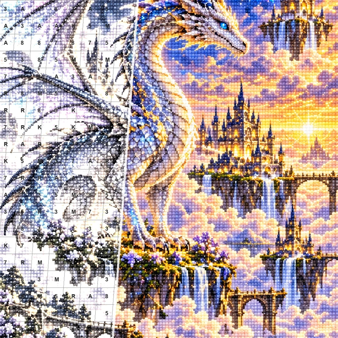 Silver Dragon Cloud City canvas and resin drill detail