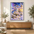 Silver Dragon Cloud City finished artwork in home décor