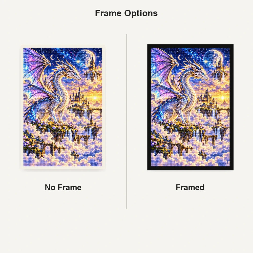 Silver Dragon Cloud City No Frame and Framed comparison