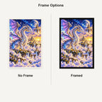 Silver Dragon Cloud City No Frame and Framed comparison