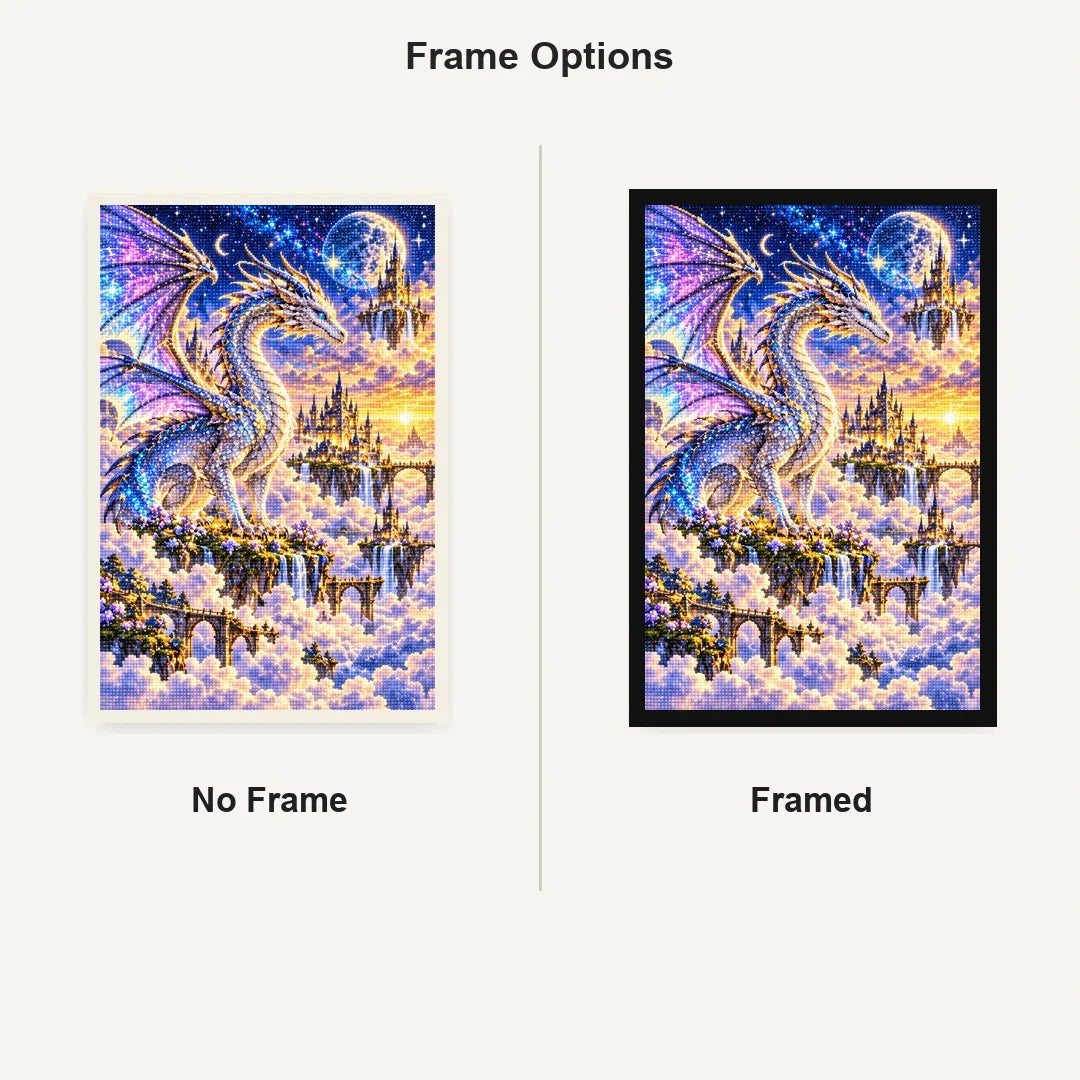 Silver Dragon Cloud City No Frame and Framed comparison