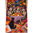 Skeleton Couple Garden Party — diamond painting process with applicator pen