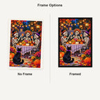 Skeleton Couple Garden Party — No Frame and Framed style comparison
