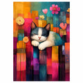 Sleeping Cat Flowers Diamond Painting Kit original artwork