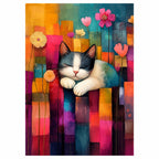 Sleeping Cat Flowers Diamond Painting Kit original artwork