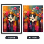 Sleeping Cat Flowers Diamond Painting Kit lifestyle scene