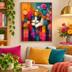 Sleeping Cat Flowers Diamond Painting Kit size guide