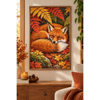 Sleeping Fox Autumn Ferns Diamond Painting Kit home decor scene