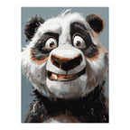 Smiling Panda Portrait completed artwork on a clean white background