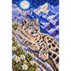 Snow Leopard Himalayan Moon Diamond Painting Kit — canvas and drill material detail