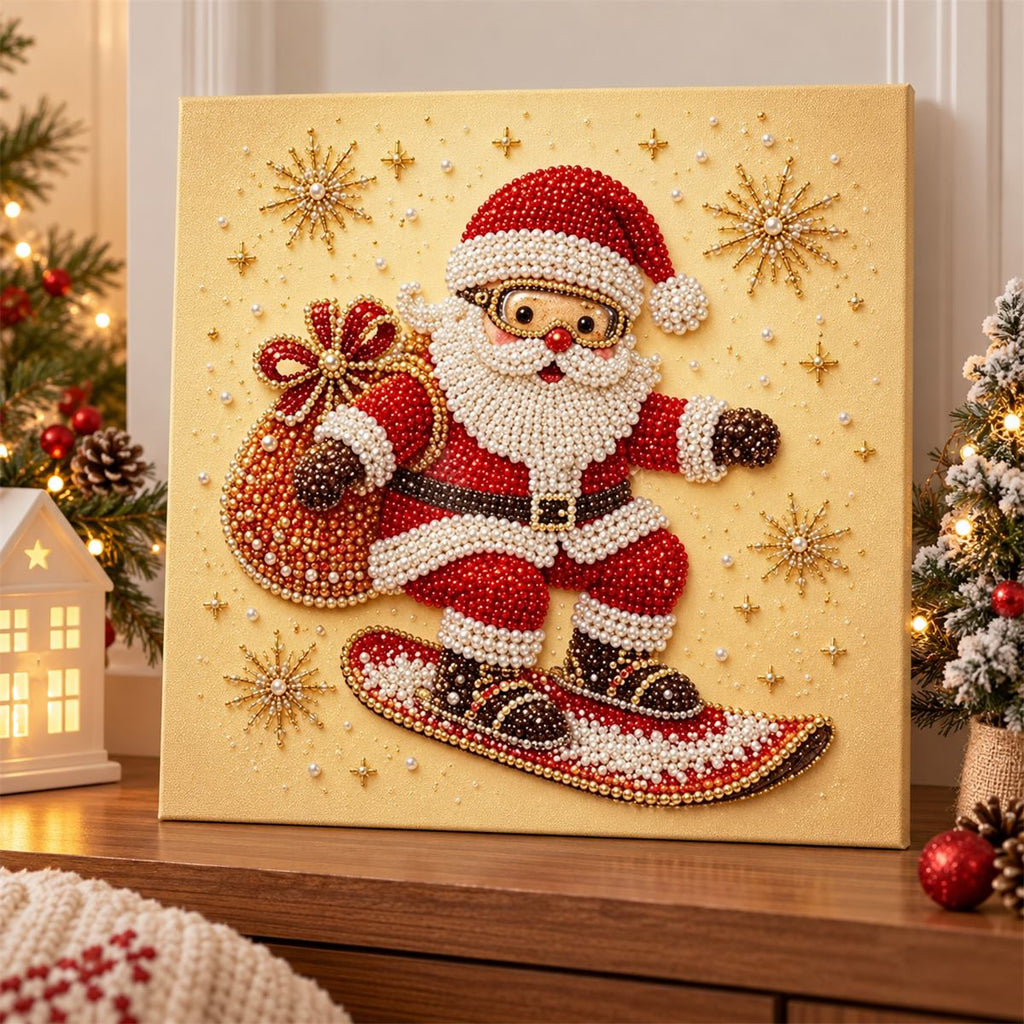 Snowboarding Santa Gift Sack — room image