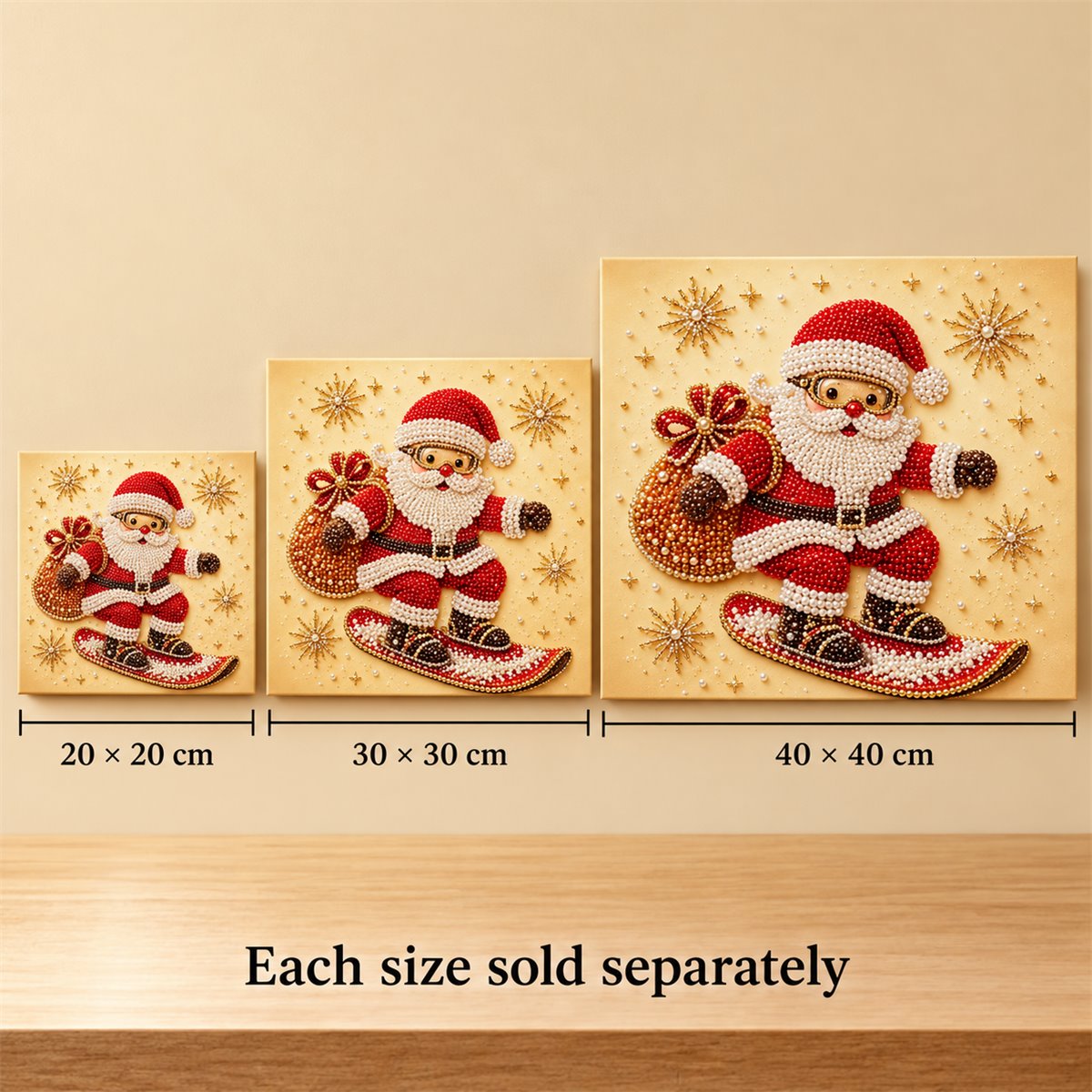 Snowboarding Santa Gift Sack — size image