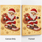 Snowboarding Santa Gift Sack — style image