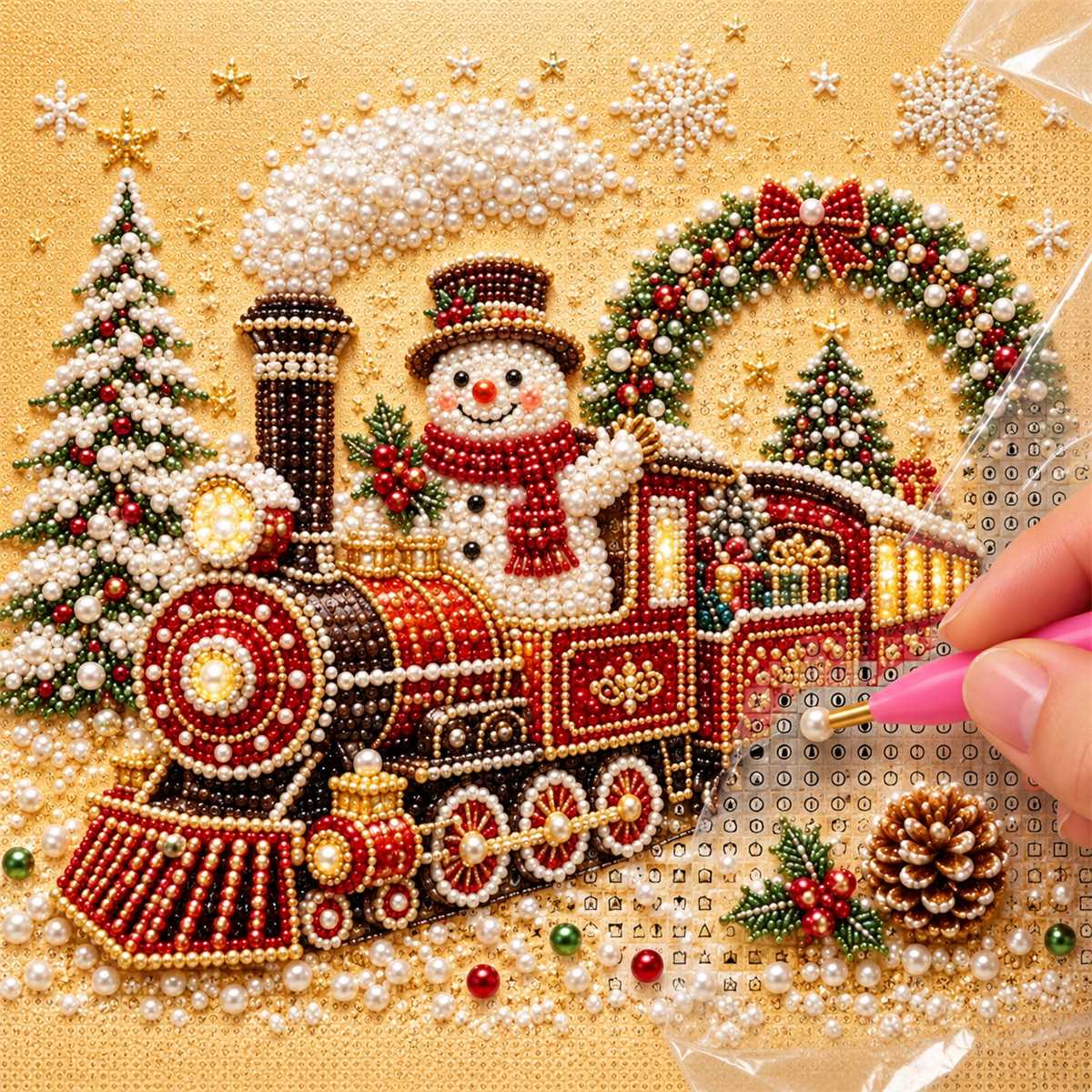 Snowman Christmas Train — process image