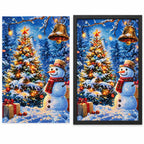 Snowman Christmas Tree Diamond Painting Kit frame comparison