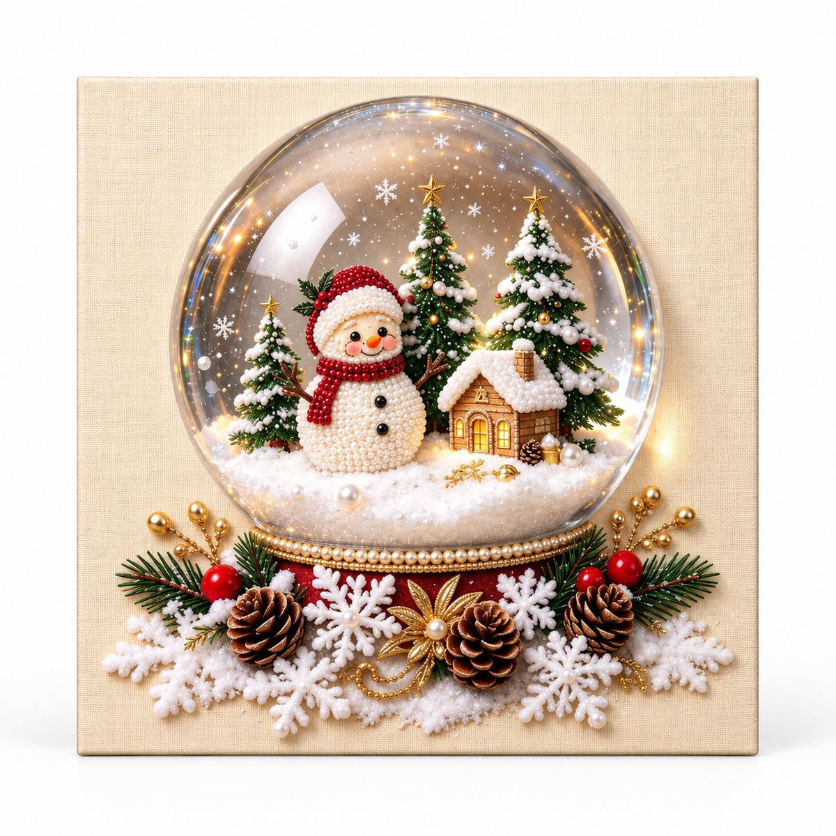 Snowman Cottage Snow Globe — hero image
