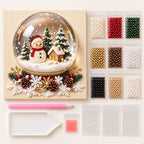 Snowman Cottage Snow Globe — kit image