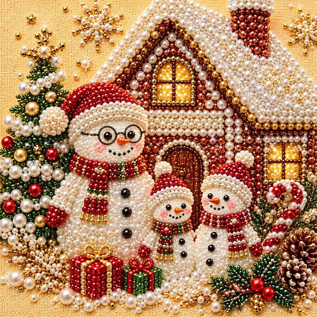 Snowman Family Cottage — detail image