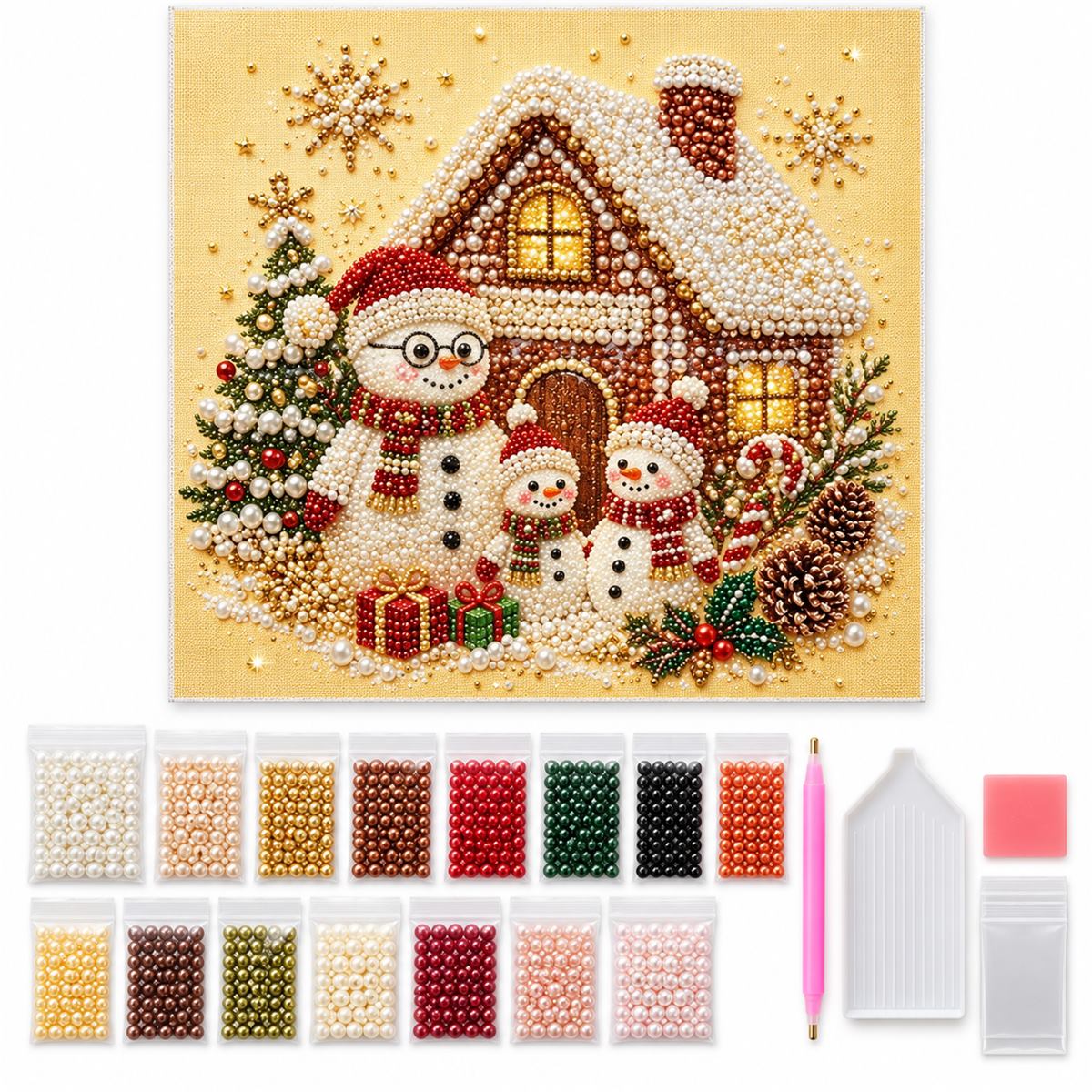 Snowman Family Cottage — kit image