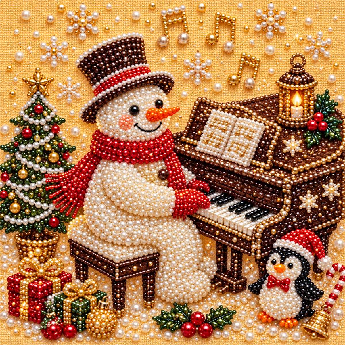 Snowman Piano Penguin — detail image