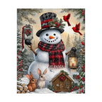 Snowman & Woodland Animals Diamond Painting Kit original artwork on white background