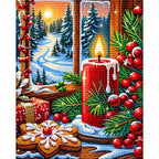 Finished diamond painting for Snowy Candlelit Christmas