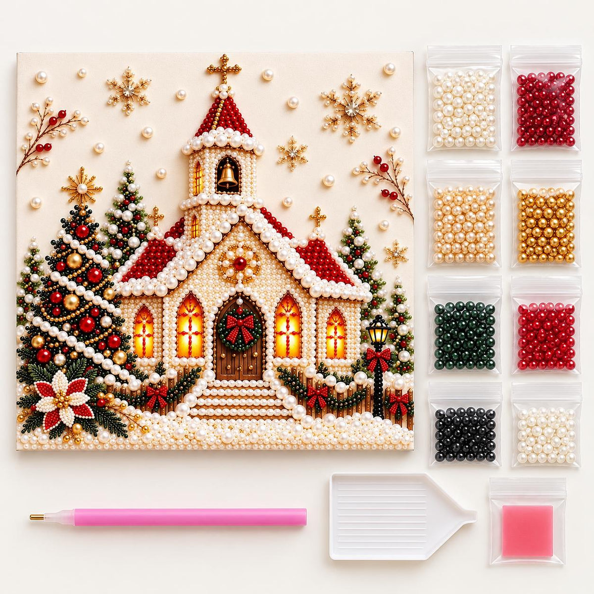Snowy Christmas Church — kit image